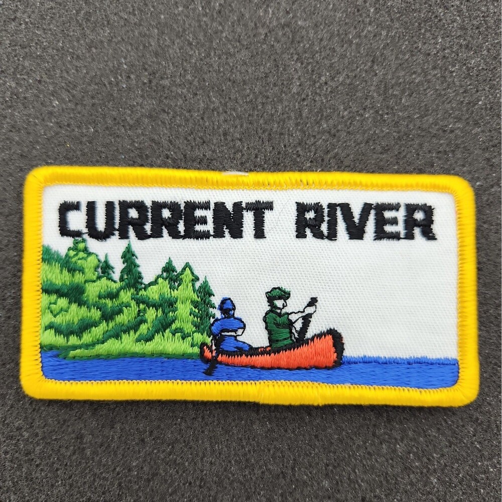 Patch Boy Scouts Current River Ozark Trails Embroidered Sew On Iron 1970's NOS